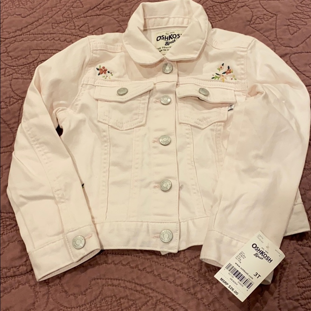 NWT- oshkosh light pink jean jacket